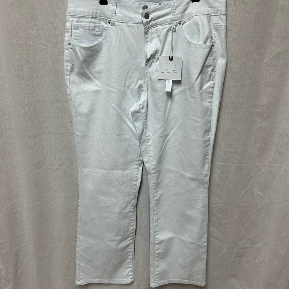 Women’s white denim bootcut jeans size 18W nwt cotton stretch - Picture 5 of 11